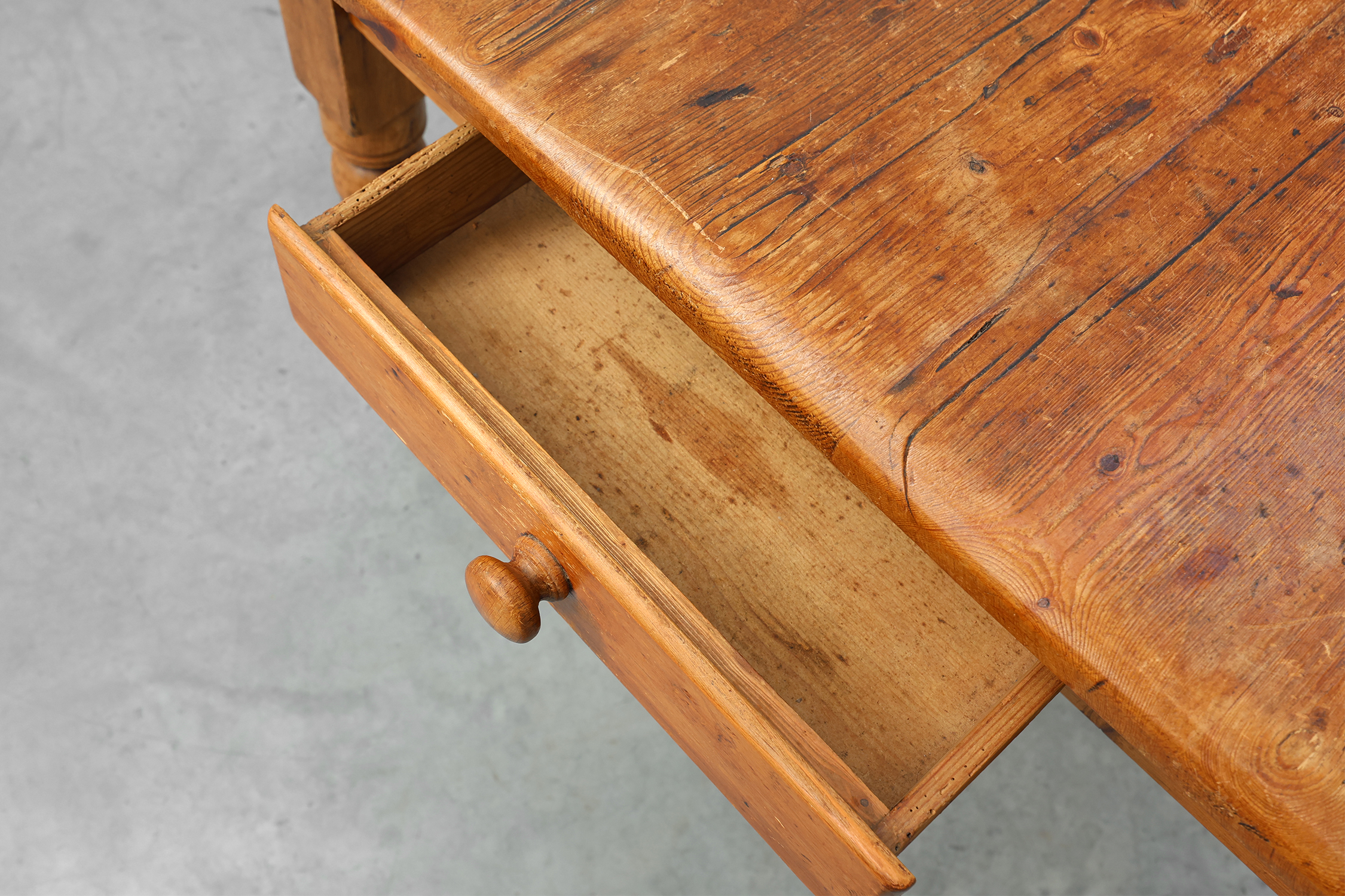 Antique Pine Farmhouse Table, France, Late 19th Century thumbnail